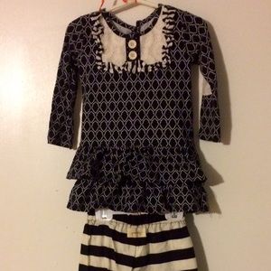 Persnickety 18-24mo Black & Cream Outfit
