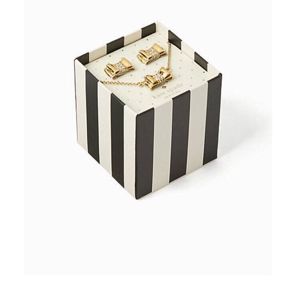 kate spade Jewelry - Kate Spade Pave Boxed Earrings & Necklace Set