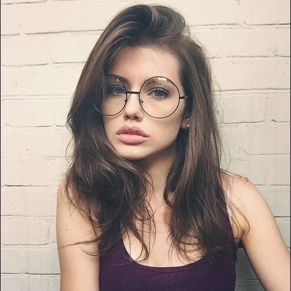 oversized clear round sunglasses