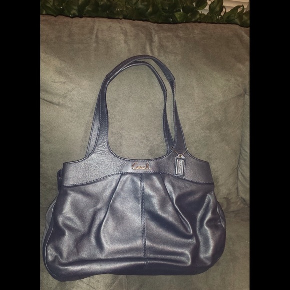 Dark blue coach handbag