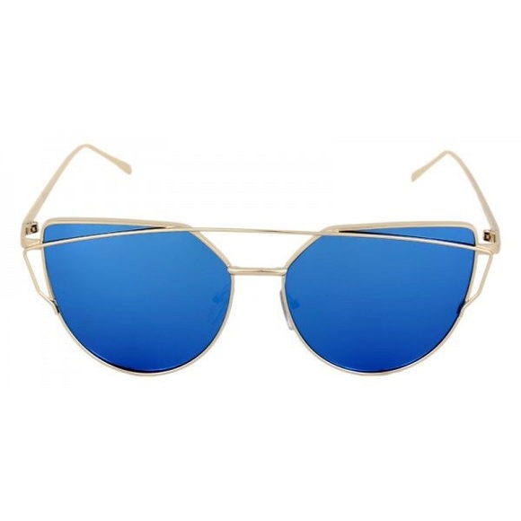 NWT OVERSIZED MIRROR CAT EYE AVIATOR SUNGLASSES - Picture 2 of 3