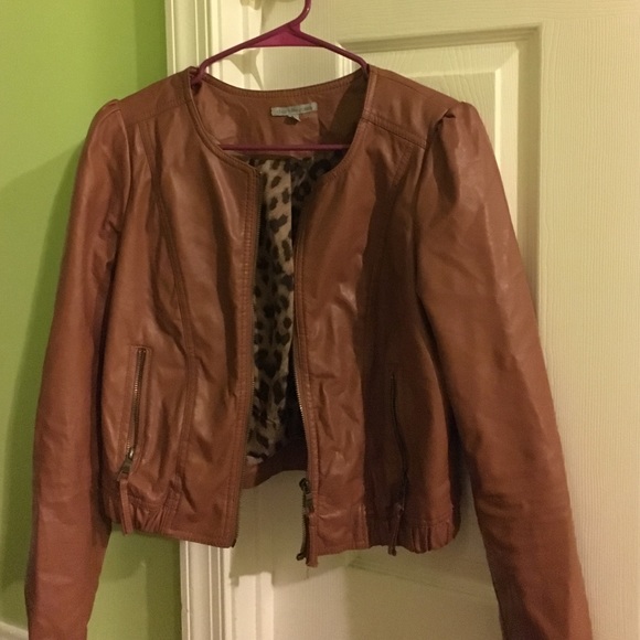 Brown leather jacket