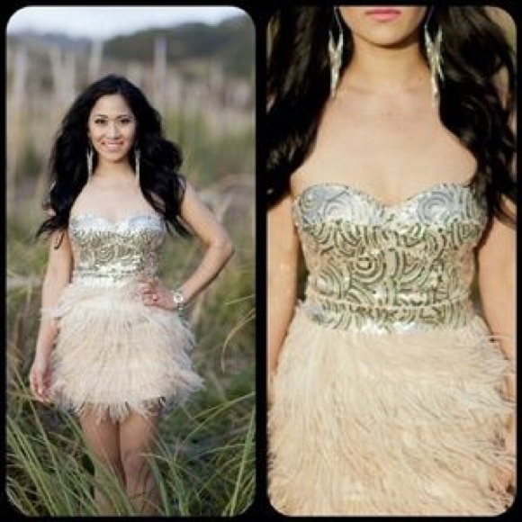 Bebe feather dress