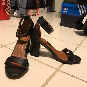 Black Chunky Heel with Buckle