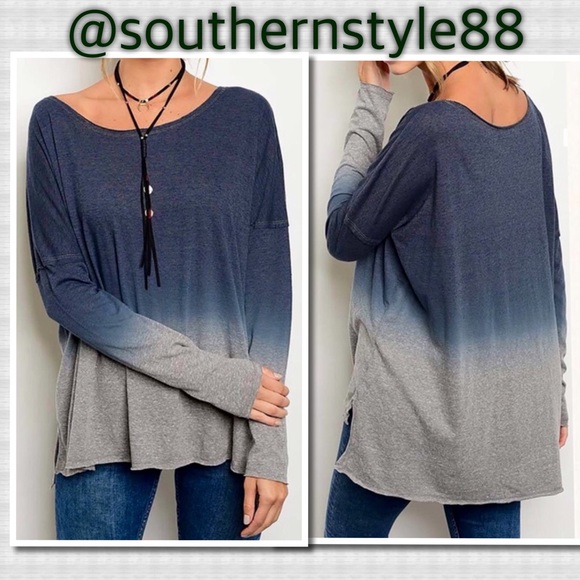 Ombré Long Sleeve Top Large BNWT