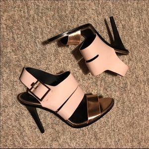 Zara metallic & nude heels - NWOT