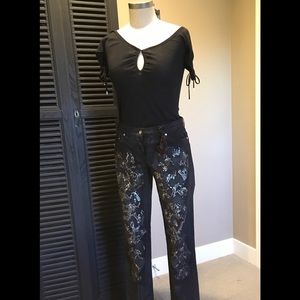 Roberto Cavalli NWT Black w/ Embellishment Jeans