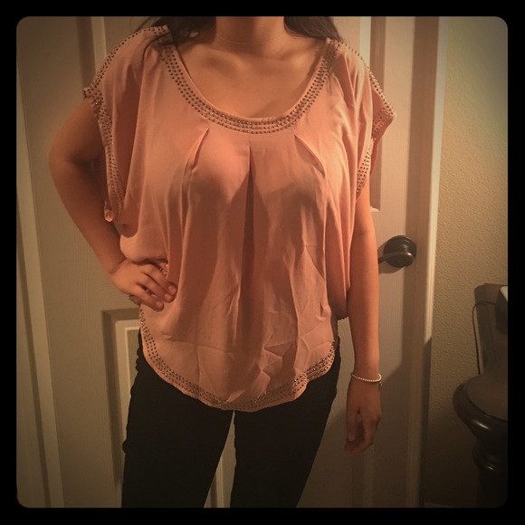 Mauve/baby pink bling top