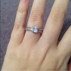 Beautiful White Sapphire & Silver Promise Ring!!!
