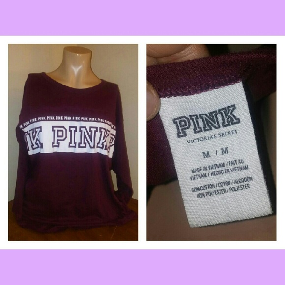 VS Pink 3/4 sleeve length tee