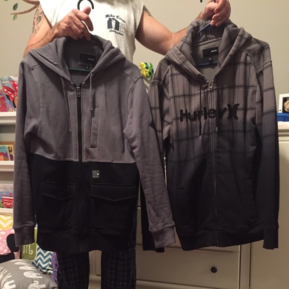 Two Hurley hoodies and 6 t shirts