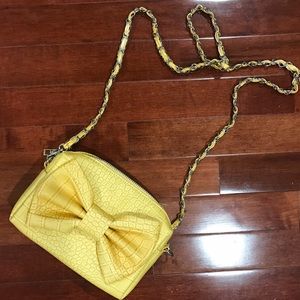 Forever 21 Purse - Yellow faux reptile skin bag