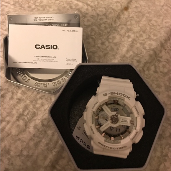White Casio g-shock watch