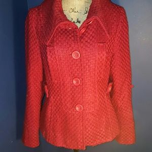 Ambition size L-Maroon  acrylic  and wool coat