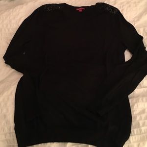 Black sweater with Sequin shoulders size M