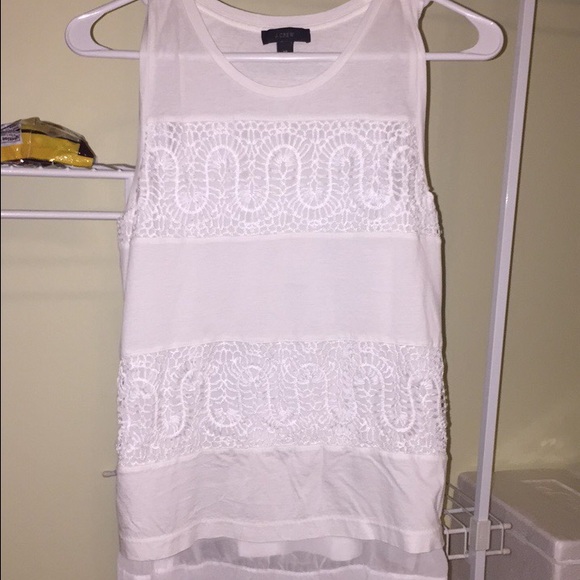 J. Crew white crochet shirt