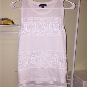 J. Crew white crochet shirt