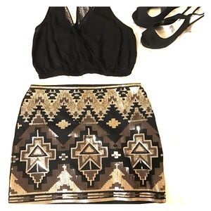 Sequined mini skirt
