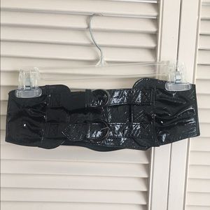 Leather and  stretch belt - Black