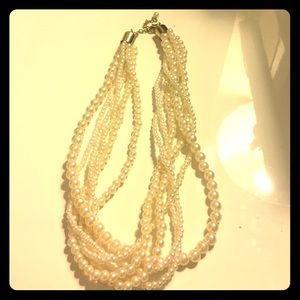 Multi strand pearl necklace