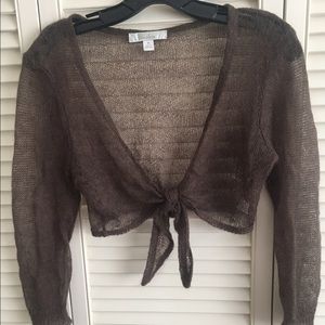 Caslon Knit Shrug - Brown