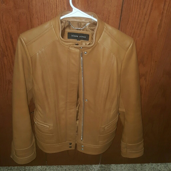 Black rivet leather jacket