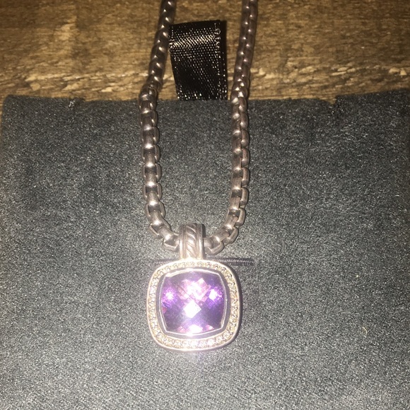 David Yurman Amethyst Pendant and Chain - Picture 1 of 4