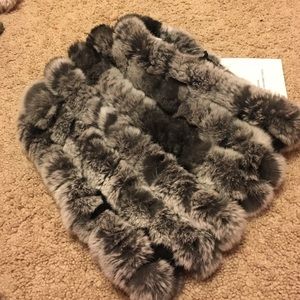 Dana Stein Gray Fur Scarf
