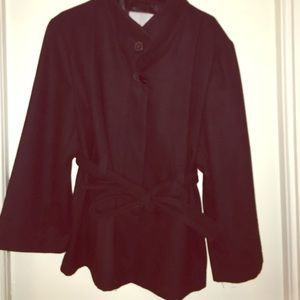 3/4 sleeve tie waist dress coat