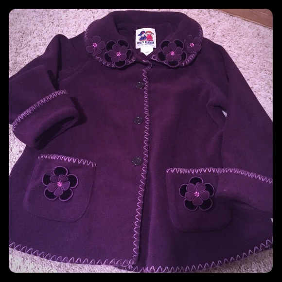 Super Cute Coat Girls 6x Purple W/Flowers
