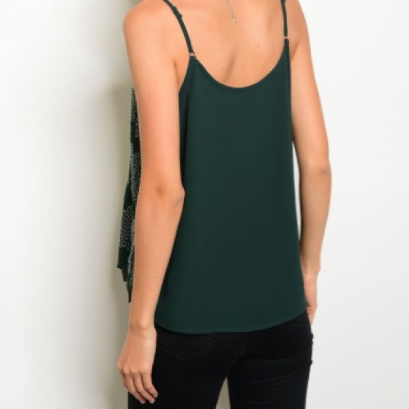 Final❗️ONE Left❗️Dark Green Sequin Tank - Picture 8 of 8