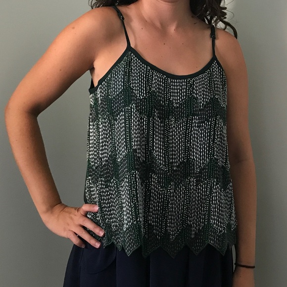 Final❗️ONE Left❗️Dark Green Sequin Tank - Picture 5 of 8