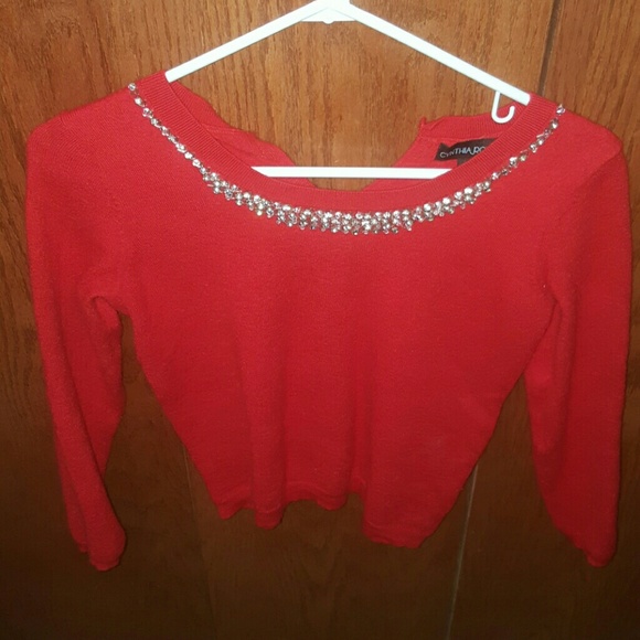 Cynthia rowley 100% wool red Christmas sweater