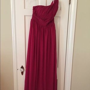 Cranberry chiffon bridesmaid dress