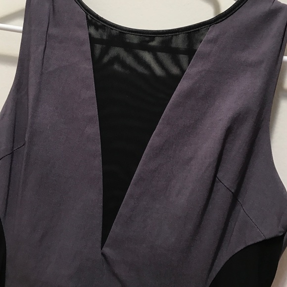 Gray and black dress with sheer sides. - Picture 2 of 4