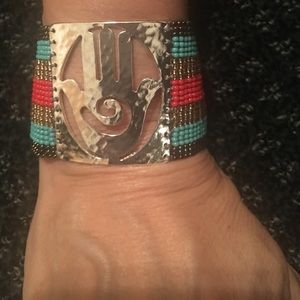 Stunning beaded Hamsa bracelet