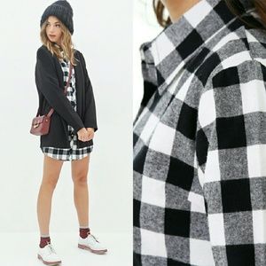 Black & White Plaid Button Up Shirt