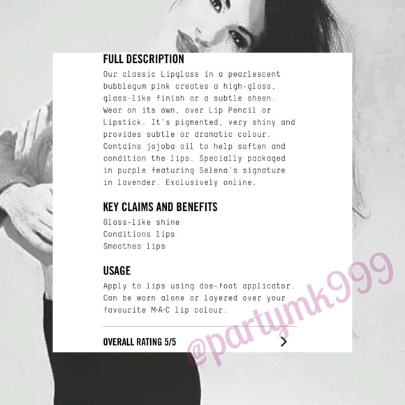 Selena Bidi Bidi Bom Bom NEW SEALED lipglass💄MAC - Picture 4 of 4