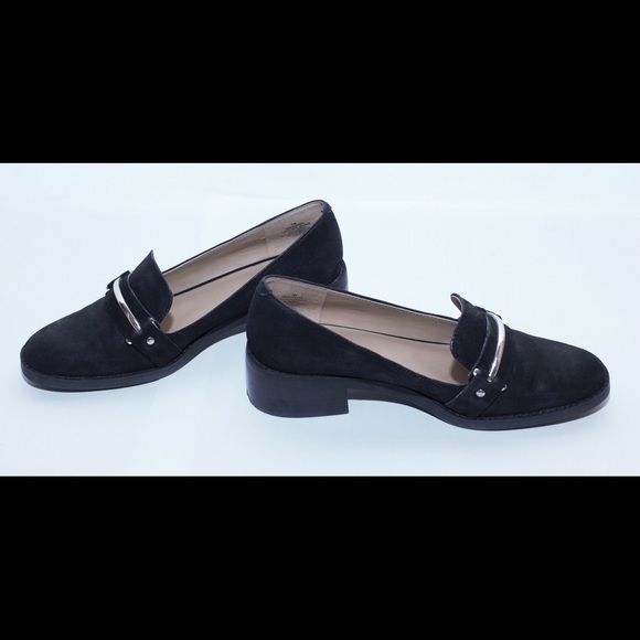 Nine West Black Loafer Gold Detail