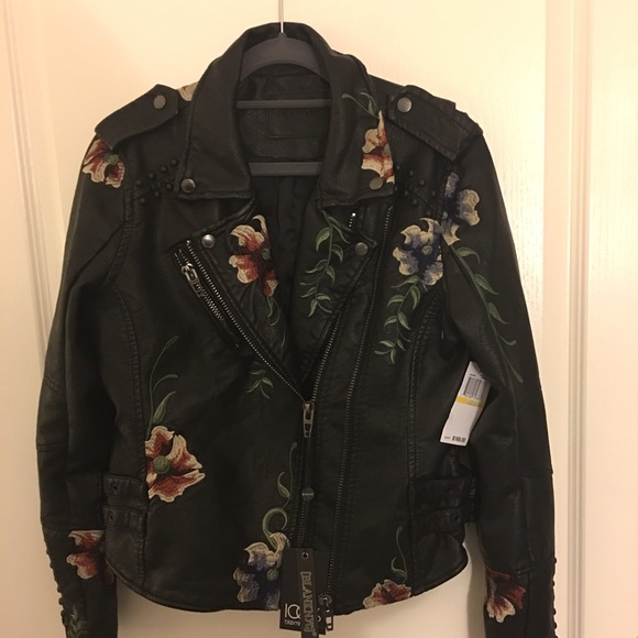 Blank NYC Studded Embroidered Moto Jacket