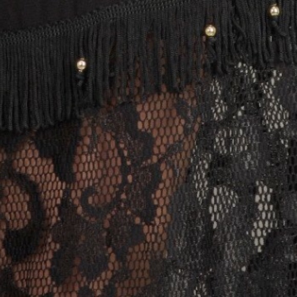 CLEARANCE Chatoyant Black Lace Palazzo Pants - Picture 3 of 3