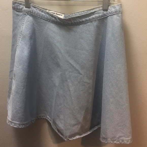 American Apparel light denim wash skirt
