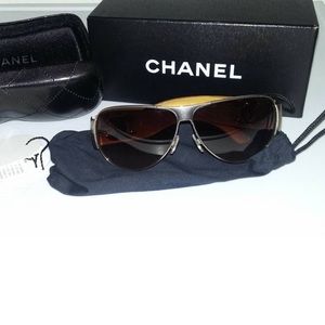 Chanel Aviator Sunglasses (gold tone)