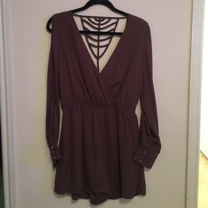 Brown long sleeve romper.