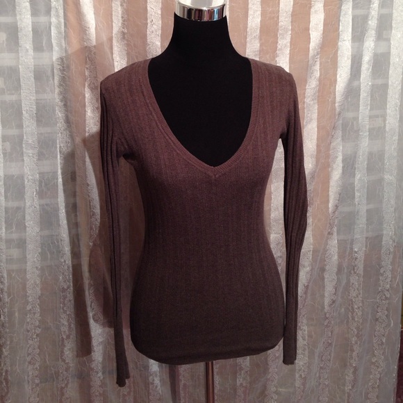 Say What? Sweaters - Say what? Brown Long Sleeve V Neck Sweater