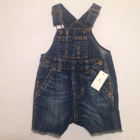 NWT 3-6M "Baby Gap" Overall Jean Shorts