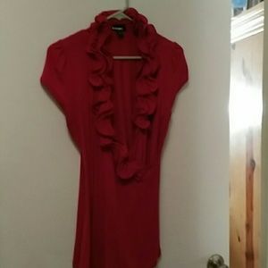 A beautiful red Christmas ruffle top