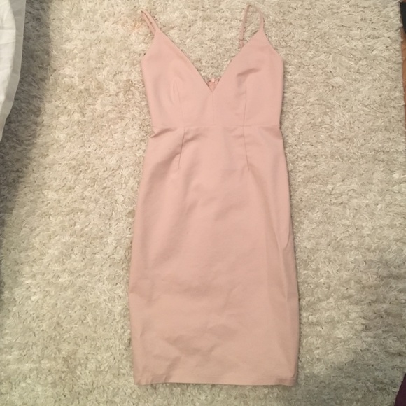 Baby pink bodycon dress