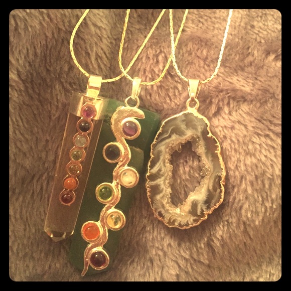 3 crystal necklace bundle firm price