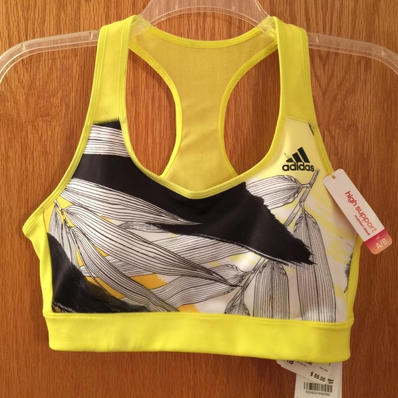Adidas Other - Yellow floral sports bra